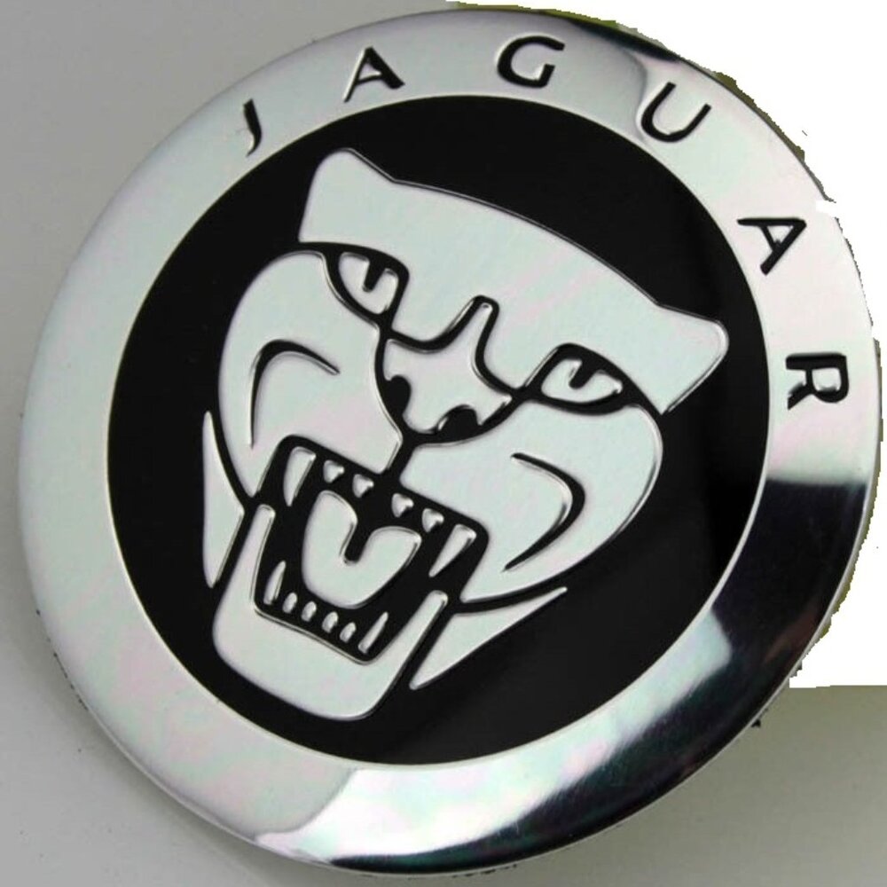 4 Black  2.25 INCH JAGUAR EMBLEM WHEEL CENTER CAPS S TYPE X TYPE XK XF XJ 59MM